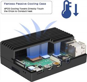 img 3 attached to Чёрный алюминиевый корпус Raspberry Pi 4 от Geekworm - корпус с мощным охлаждением и тепловым столбиком - совместим только с Raspberry Pi 4 модель B (P173)