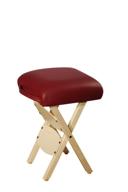 🪑 lightweight wooden handy folding massage stool in burgundy by master massage tables логотип