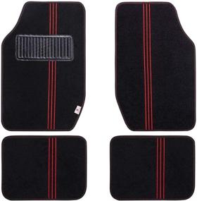 img 3 attached to 🚗 COLINOO Deluxe Waterproof Universal Fit Car Floor Mats Set - 4 Pieces, Enhanced Protection with Rubber Lining, Red, Suitable for All Vehicles