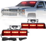 xridonsen emergency dash traffic advisor strobe lights bar red safety hazard warning volunteer firefighter lights interior windshield deck split for law enforcement vehicles trucks (2x10 inch logo