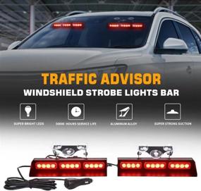 img 3 attached to XRIDONSEN Emergency Dash Traffic Advisor Strobe Lights Bar Red Safety Hazard Warning Volunteer Firefighter Lights Interior Windshield Deck Split For Law Enforcement Vehicles Trucks (2X10 Inch