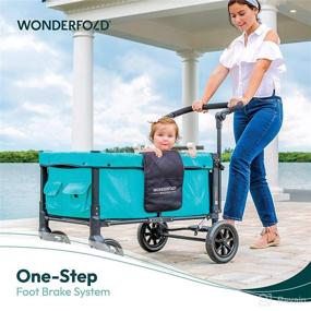 img 1 attached to 🌈 WONDERFOLD W1 Cobalt Violet Double Stroller Wagon: Face-to-Face Seats, 5-Point Harnesses, Adjustable Handle, UV-Protection Canopy