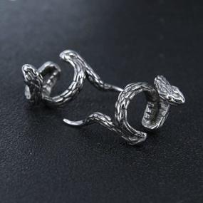 img 1 attached to Stainless Steel Ear Cuff Clip On Earrings No Piercing Punk Hoop Variety