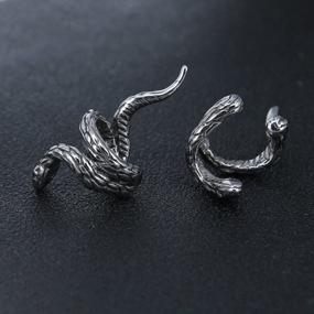 img 3 attached to Stainless Steel Ear Cuff Clip On Earrings No Piercing Punk Hoop Variety