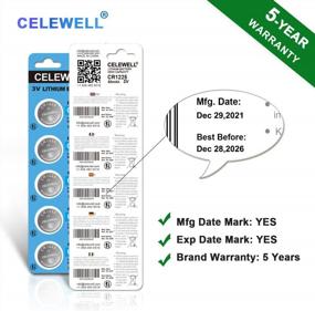 img 2 attached to Long-Lasting And Reliable CELEWELL CR1225 3V Lithium Battery - 5 Pack With 5-Year Warranty