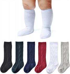 img 4 attached to Stay Cozy And Stylish With EPEIUS Unisex-Baby Knee High Socks - Pack Of 3/6