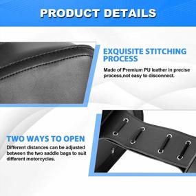 img 2 attached to OXMART Motorcycle Saddlebags Single Buckle Throw Over Bags | Universal Black Leather Sissy Bar Side Storage Tool Bag With Quick Release Buckle Compatible For Harley Honda Kawasaki Yamaha Sportster