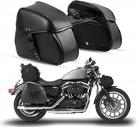 oxmart кофры для мотоциклов перекидные сумки с одной пряжкой | универсальная черная кожаная сумка для инструментов sissy bar с быстроразъемной пряжкой, совместимая с harley honda kawasaki yamaha sportster логотип