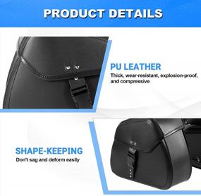 img 3 attached to OXMART Motorcycle Saddlebags Single Buckle Throw Over Bags | Universal Black Leather Sissy Bar Side Storage Tool Bag With Quick Release Buckle Compatible For Harley Honda Kawasaki Yamaha Sportster
