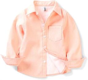 img 4 attached to OCHENTA Fleece Lined Denim Shirt Boys' Clothing via Tops, Tees & Shirts