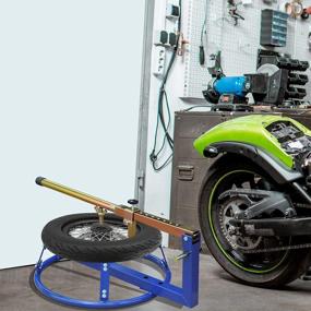 img 3 attached to HOMCOM Стенд для смены шин для мотоциклов с регулируемым бортовым выключателем, подходит для шин 16-22 дюйма
