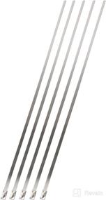 img 4 attached to 14-inch Pack of 5 Stainless Steel Locking Ties for Design Engineering 010202