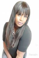img 1 attached to 150% Density Remy Brazilian Straight Human Hair Wig With Bangs - Pizazz 9A Lace Front Wig For Black Women review by Scott Pentapati