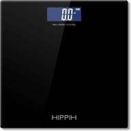 точно отслеживайте свой вес с помощью цифровых весов для ванной hippih — большой дисплей и технология step-on логотип