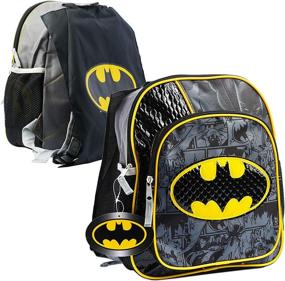 img 3 attached to 🦇 Deluxe 12" Batman Mini Backpack for Preschool Toddlers - Perfect Batman School Supplies Bundle for Boys Kids