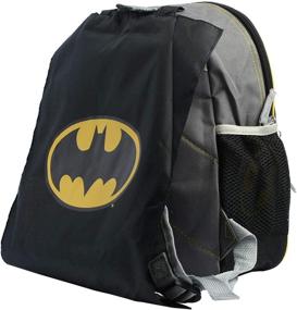 img 1 attached to 🦇 Deluxe 12" Batman Mini Backpack for Preschool Toddlers - Perfect Batman School Supplies Bundle for Boys Kids