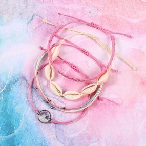 img 2 attached to Boho Chic: Stunning Shiny Wave Bracelets With Cute Shell Design – Perfect Beach Accessories For Women And Teen Girls