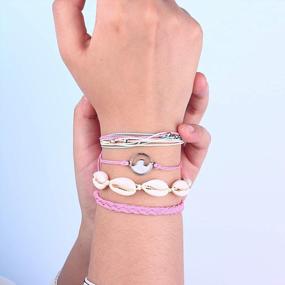 img 3 attached to Boho Chic: Stunning Shiny Wave Bracelets With Cute Shell Design – Perfect Beach Accessories For Women And Teen Girls