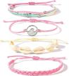 boho chic: stunning shiny wave bracelets with cute shell design – perfect beach accessories for women and teen girls logo