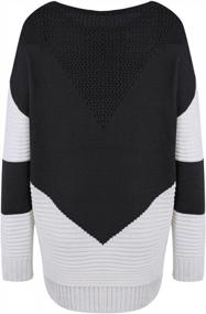 img 3 attached to Shermie Loose Knitted Sweaters For Women With Crew Neck And Long Sleeves In Stitching Colors, Perfect For Trendy Fashion