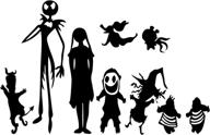 nightmare before xmas inspired jack and family vinyl car laptop window halloween decal sticker (black логотип