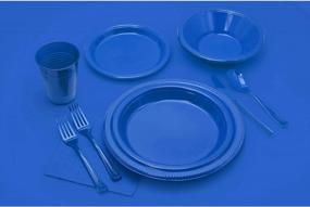 img 1 attached to 100 Count Exquisite Dark Blue Plastic Dessert/Salad Plates - Elegant Disposable Plates (10 Inch)