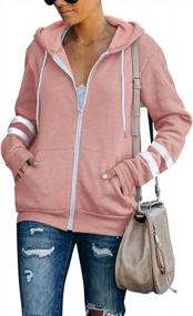 img 3 attached to PINKMSTYLE Women'S Color Block Fleece Hoodie Jacket: Perfect For Active Workouts With Convenient Pockets