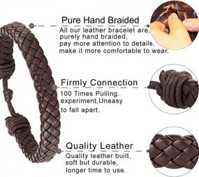 img 1 attached to 18Pcs Leather Chakra Bead Bracelets For Men & Women - Tribal Charm, Ethnic Wood Beads, Hemp Wristbands