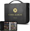 coin collection book holder for collectors, 260 pockets coins collecting album with zipper and handle. coin display storage case for money currency collection supplies, bill commemorative (box only) logo