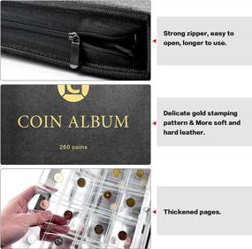 img 1 attached to Coin Collection Book Holder For Collectors, 260 Pockets Coins Collecting Album With Zipper And Handle. Coin Display Storage Case For Money Currency Collection Supplies, Bill Commemorative (Box Only)