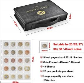 img 2 attached to Coin Collection Book Holder For Collectors, 260 Pockets Coins Collecting Album With Zipper And Handle. Coin Display Storage Case For Money Currency Collection Supplies, Bill Commemorative (Box Only)
