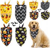 4 pack reversible pumpkin triangle dog cat bandana bibs scarf accessories for halloween pets logo