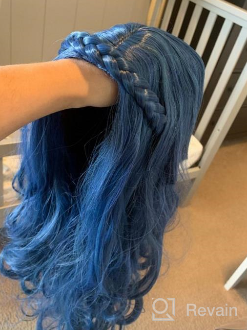 img 1 attached to Get Your Perfect Evie Costume Look With Mersi Blue Wig With Braid For Women - Ideal For Halloween And Anime Themed Parties (S036) review by Bruce Willam