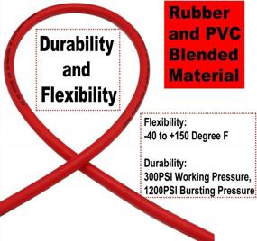img 2 attached to YOTOO Heavy Duty Hybrid Air Hose - 1/4-Inch By 50-Feet, 300 PSI, Lightweight, Kink Resistant, All-Weather Flexibility With Industrial Quick Coupler Fittings, Bend Restrictors - Red