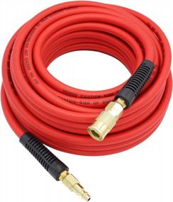img 4 attached to YOTOO Heavy Duty Hybrid Air Hose - 1/4-Inch By 50-Feet, 300 PSI, Lightweight, Kink Resistant, All-Weather Flexibility With Industrial Quick Coupler Fittings, Bend Restrictors - Red