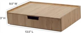 img 1 attached to 7-Slot Bamboo Desktop File Folder Organizer W/ Drawer For Office Supplies & Stationary
