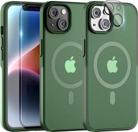 img 4 attached to TAURI 5-in-1 Magnetic iPhone 14 Case [Compatible with MagSafe] + 2 Screen Protectors + 2 Camera Lens Protectors, Military Grade Drop Protection, Translucent Matte Slim Case 6.1 Inch, Green