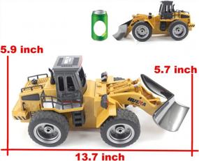 img 2 attached to Remote Control Snow Plow Tractor Toy With Lights For Kids - Fisca 6 Channel 2.4G 4WD Alloy Vehicle