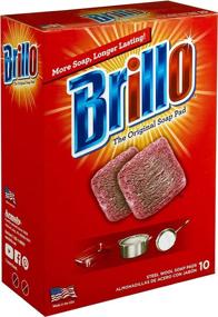 img 4 attached to 🧼 Brillo Steel Wool Soap Pads: Long Lasting, Original Red Scent for Effective Cleaning - 10 Count, Pack of 1