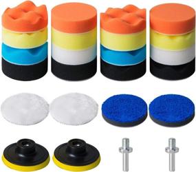 img 4 attached to STUHAD 3-Inch Polishing Pad Kit, 24pcs Sponge Buffing Pads for Car Foam Drill, Drill Buffer Attachment for Waxing, Polishing, and Sealing Glaze - Boost Your Car's Shine!