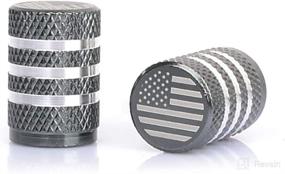 img 1 attached to American Flag Valve Stem Cap - USA Logo Emblem Aluminum With Rubber Ring Tire Wheel Rim Dust Cover Fits Cars Trucks Bikes Motorcycles Bicycles (Gray)