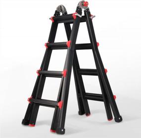 img 4 attached to 15Ft Aluminum Telescoping Extension Ladder - Multi-Position, Collapsible & 300Lb Capacity!