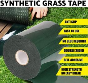 img 2 attached to TYLife Double-Sided Artificial Grass Tape: Self-Adhesive Seaming For Lawn, Outdoor Carpet Jointing & Mat Rug Connections
