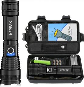 img 4 attached to Super Bright KEPEAK Rechargeable LED Flashlight - 10000 Lumens Tactical Handheld Flashlight With 5 Light Modes For Camping And Emergencies