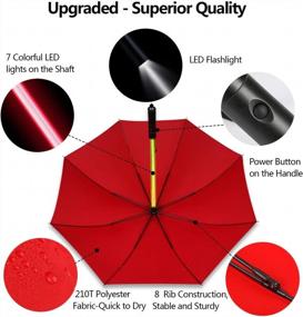 img 2 attached to Shine In The Rain With BESTKEE Lightsaber Umbrella - 7 Color LED Shaft & Bottom Torch (Red)