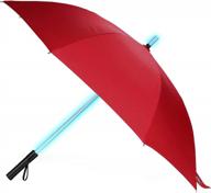 shine in the rain with bestkee lightsaber umbrella - 7 color led shaft & bottom torch (red) логотип