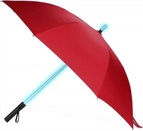 img 4 attached to Shine In The Rain With BESTKEE Lightsaber Umbrella - 7 Color LED Shaft & Bottom Torch (Red)