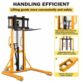 img 3 attached to APOLLOLIFT Forklift Pallet Stacker Material Lifter With 63" Lifting Height And 2200Lbs Max. Capacity - Set Of 2