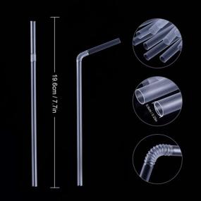 img 3 attached to Clear Straws,500 Pcs Plastic Flexible Disposable Drinking Straws.(0.23'' Diameter And 7.7" Long)