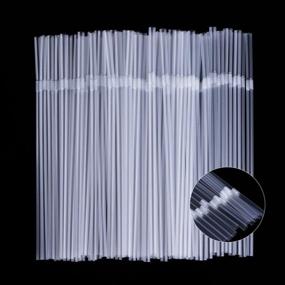 img 4 attached to Clear Straws,500 Pcs Plastic Flexible Disposable Drinking Straws.(0.23'' Diameter And 7.7" Long)